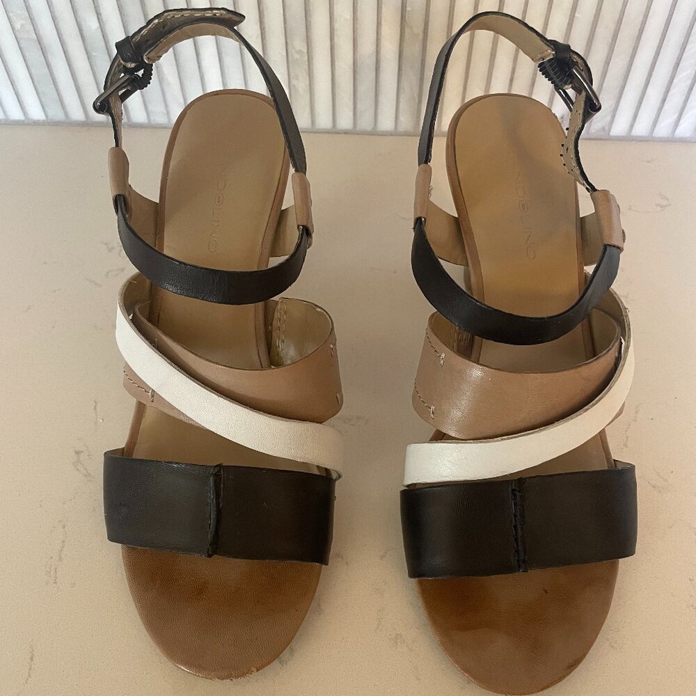 Bandolino Open Toe Heels Sandals, Sling Back, White, Tan, Black,‎  6